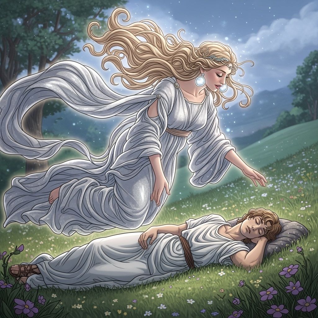 Desenho de Selene e Endimião